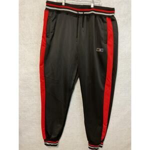Sacred Crown Pants Mens 4XL Black Red Track Joggers Athletic Side Stripe Cuffed